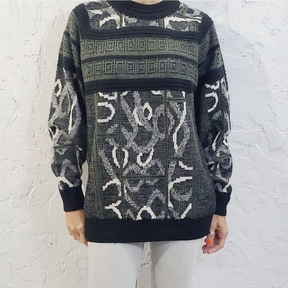 Italian Acrylic Wool Vintage knit sweater made in Italy Medium - Picture 3 of 16